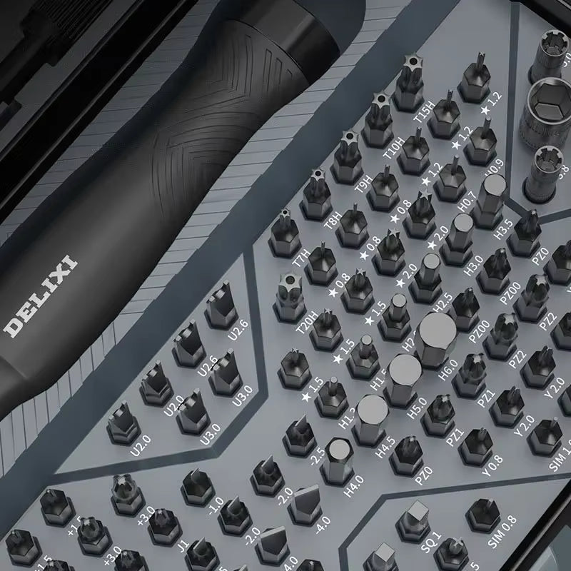 New  DELIXI 145-In-1 Screwdriver Set Precision Magnetic Screw Driver Bits Wireless Hand Screw Driver Repair Kit Tools